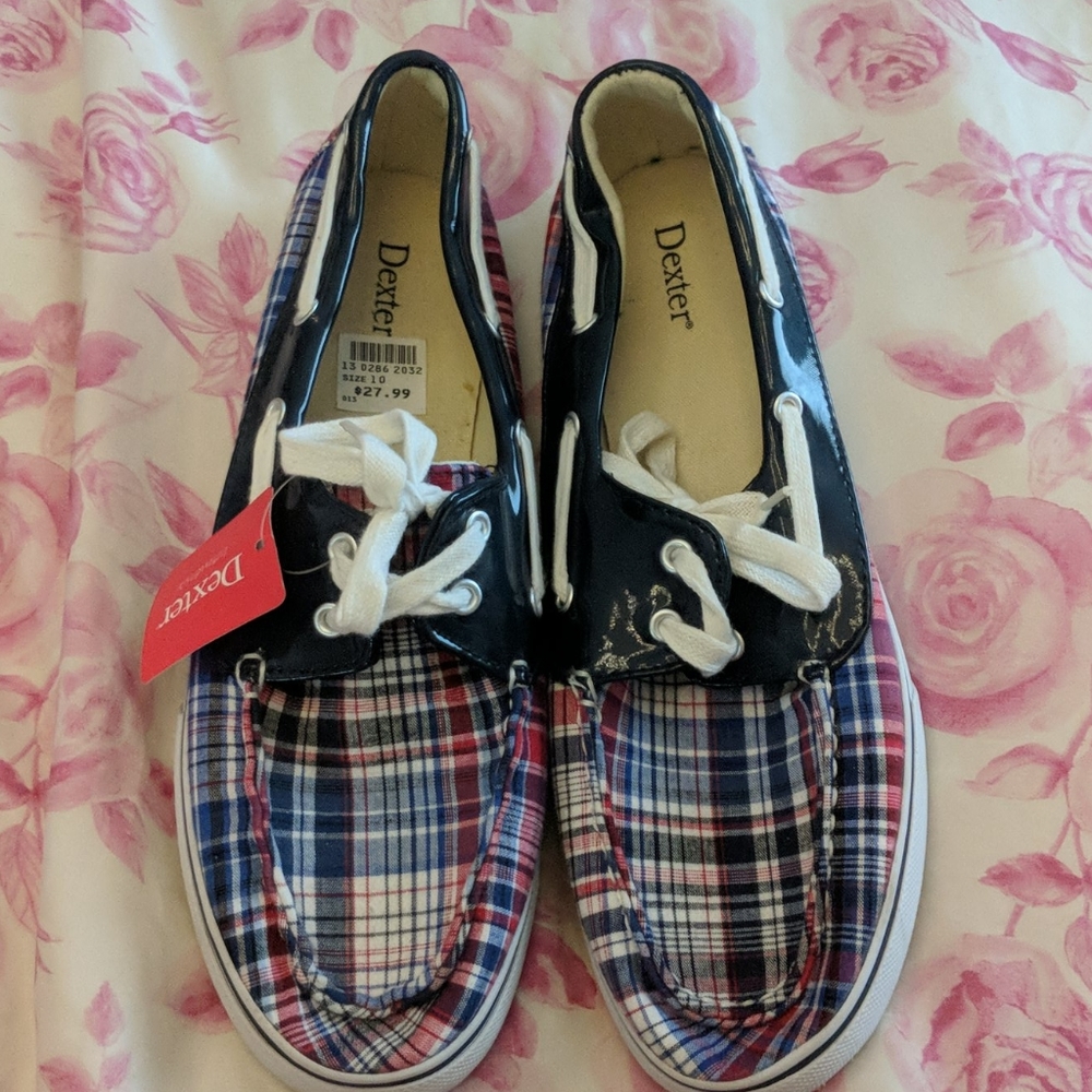 Plaid boat shoes
